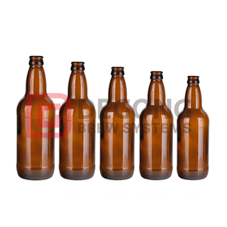 Bottiglia di birra personalizzata 250ml 500ml 330ml Bottiglia di vetro marrone Bottiglia di birra da 640ml con coperchio